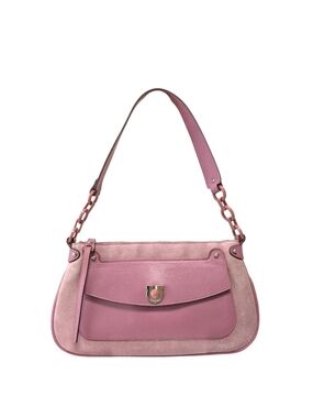 Salvatore Ferragamo Pink Suede & Leather Shoulder Bag
